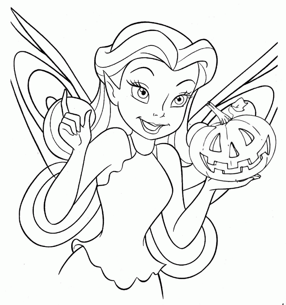 Cute Fairy Halloween Coloring Pages