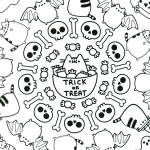 Cute Halloween Coloring Page Pattern