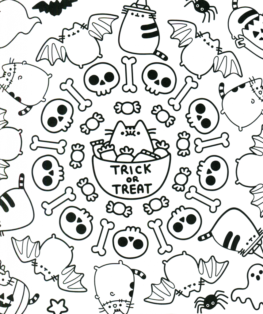 Cute Halloween Coloring Page Pattern
