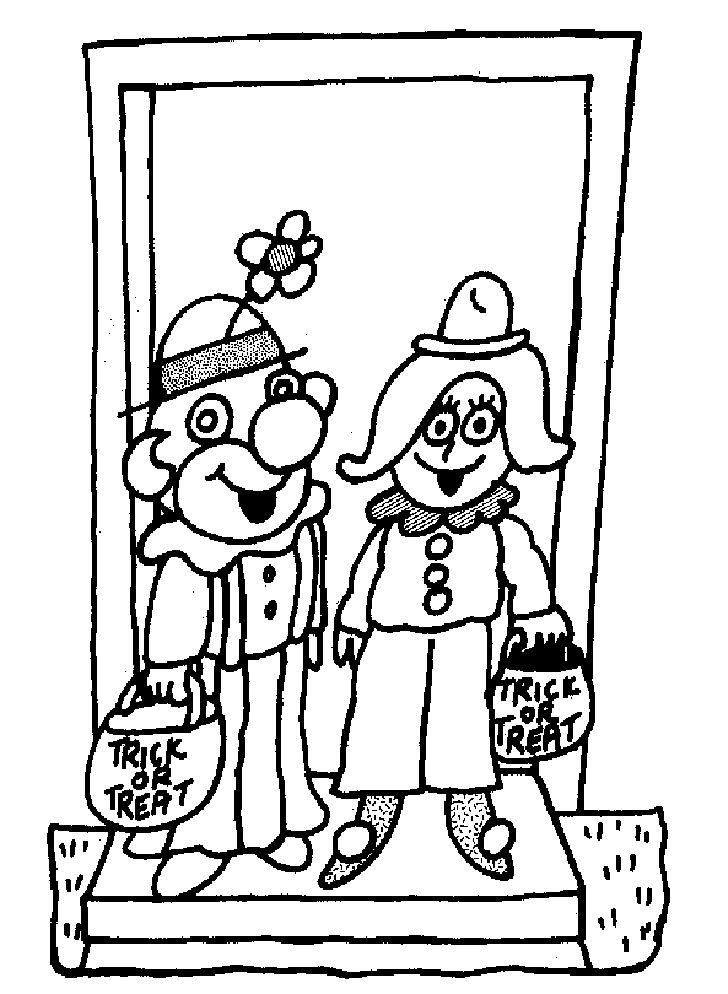 Cute Halloween Costumes Coloring Page