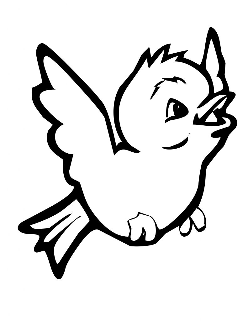 Cute Little Robin Flying Coloring Page