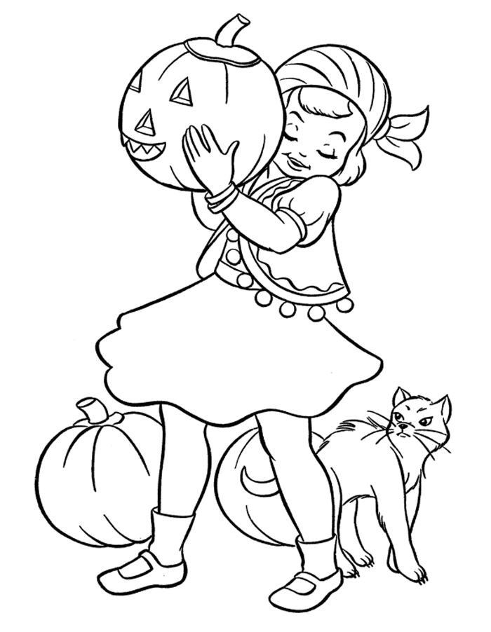 Cute Pirate Girl Costume Halloween Coloring Pages