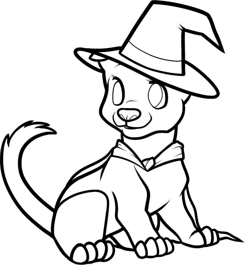 Cute Puppy Halloween Coloring Pages