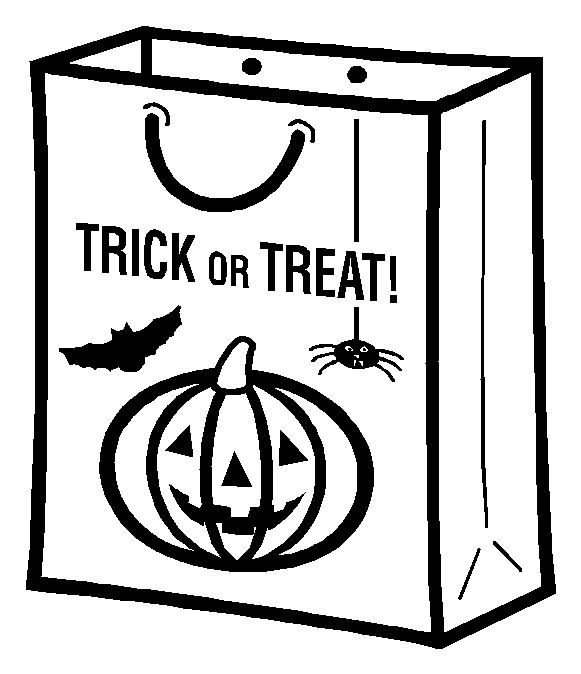 Cute Trick Or Treat Bag Halloween Coloring Pages