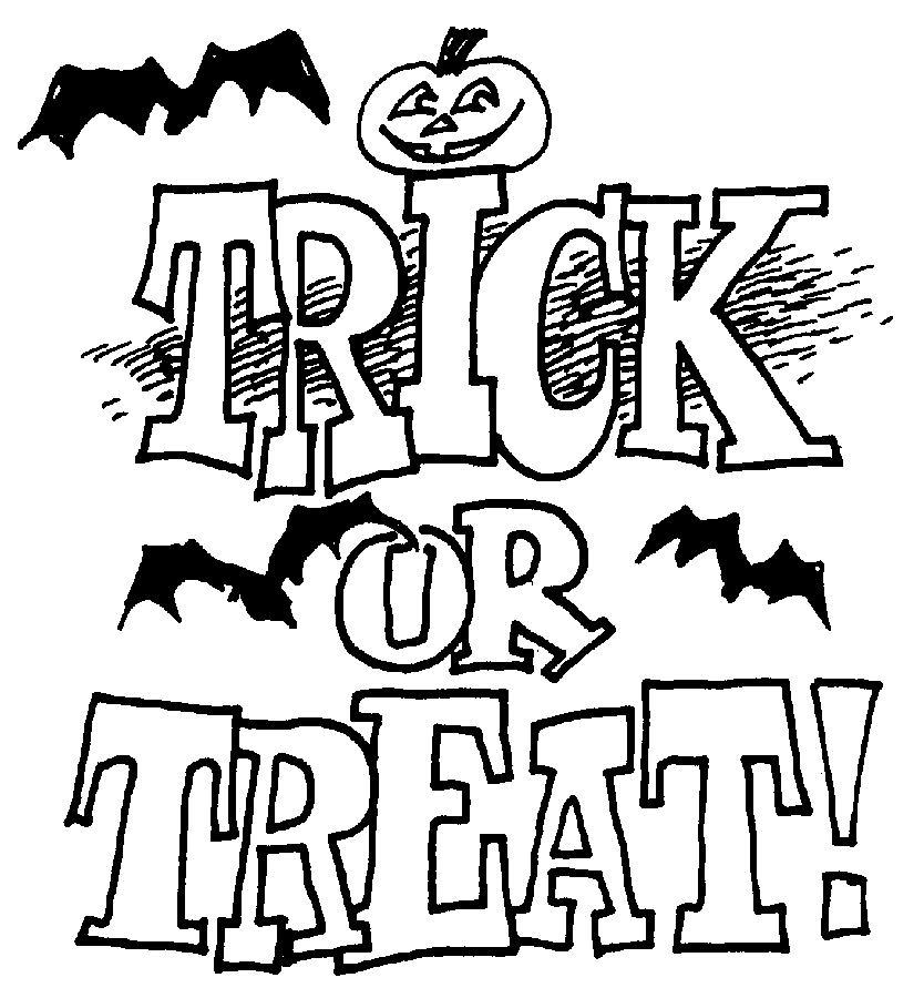 Cute Trick Or Treat Coloring Page