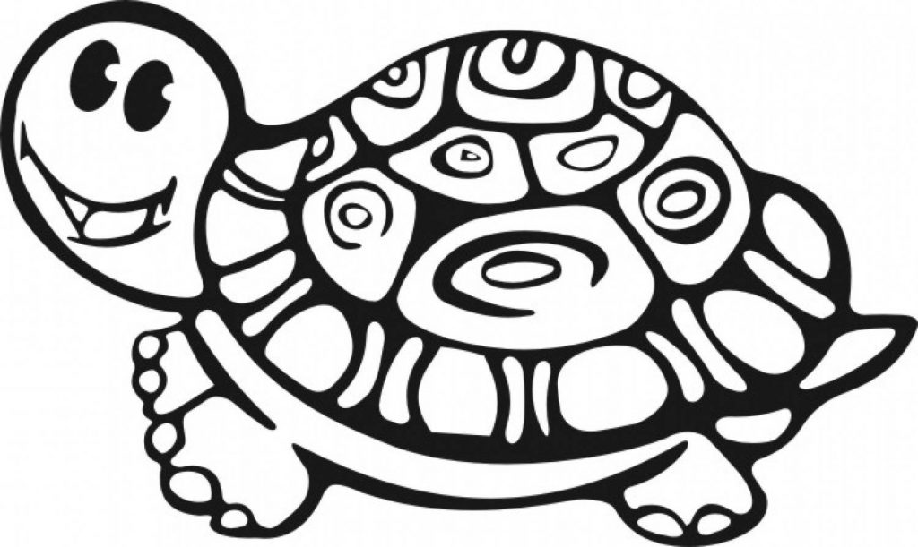 Cute Turtle Reptile Coloring Page