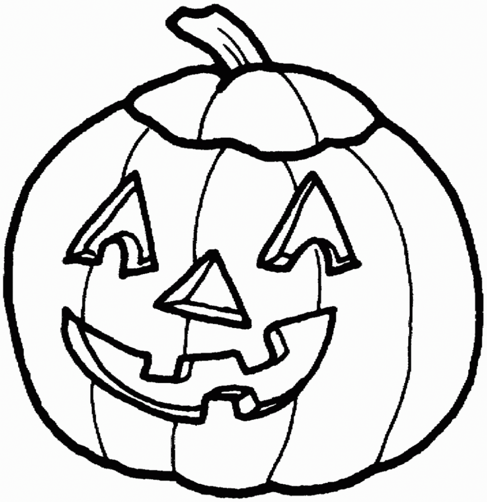 Easy Carved Halloween Pumpkin Coloring Page