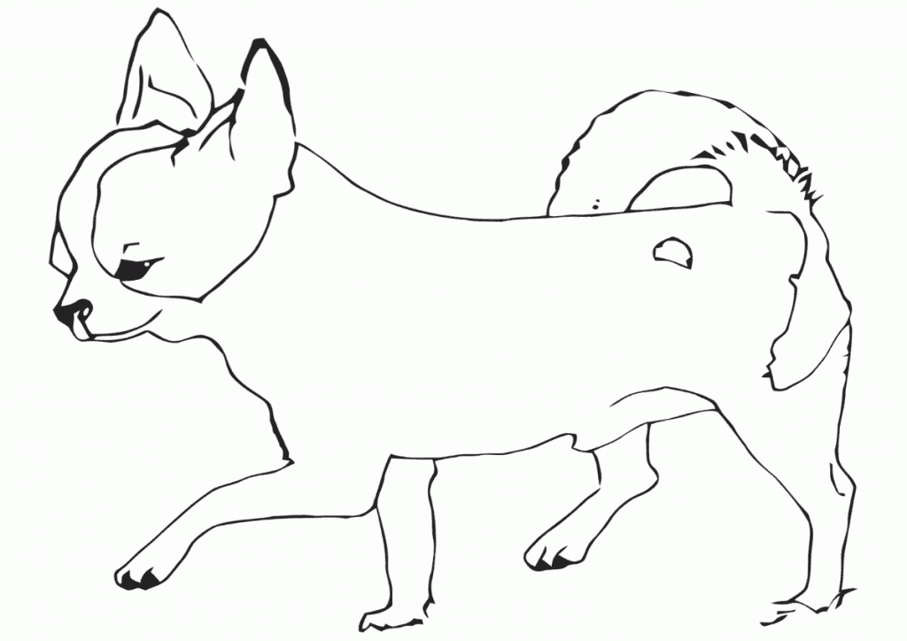 Easy Chihuahua Coloring Page
