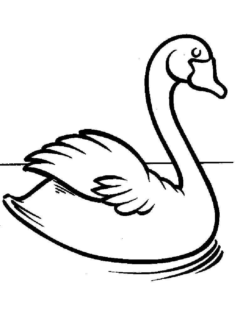 Easy Swan Coloring Page