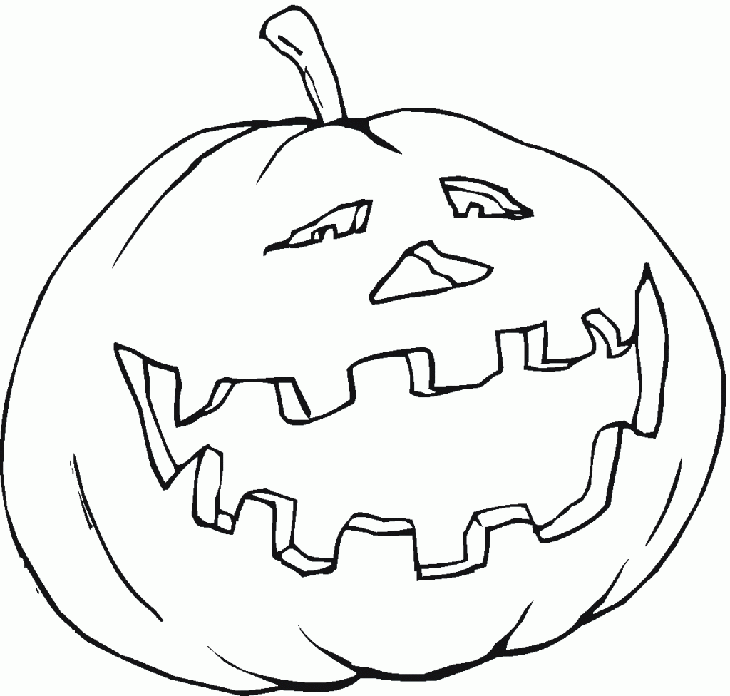 Fun Carved Halloween Pumpkin Coloring Page