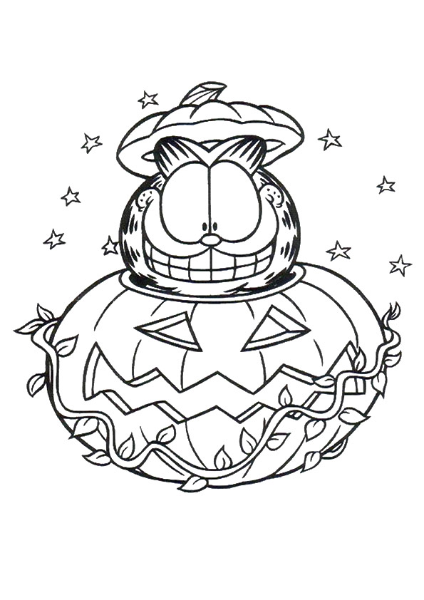 Garfield Halloween Coloring Page