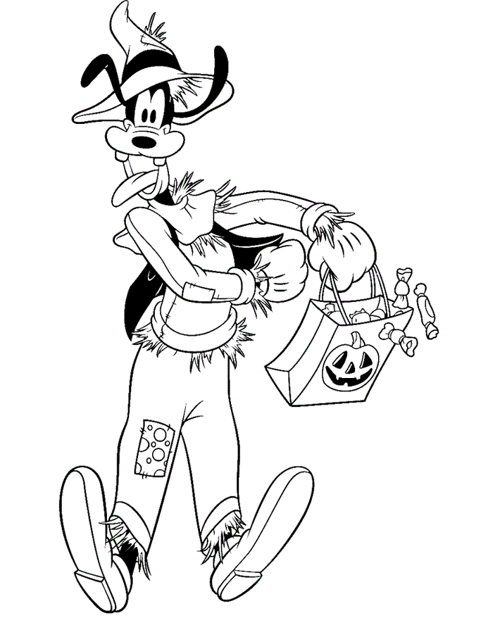 Goofy Disney Halloween Coloring Pages