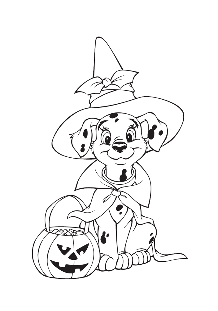 Halloween Dalmation Coloring Page