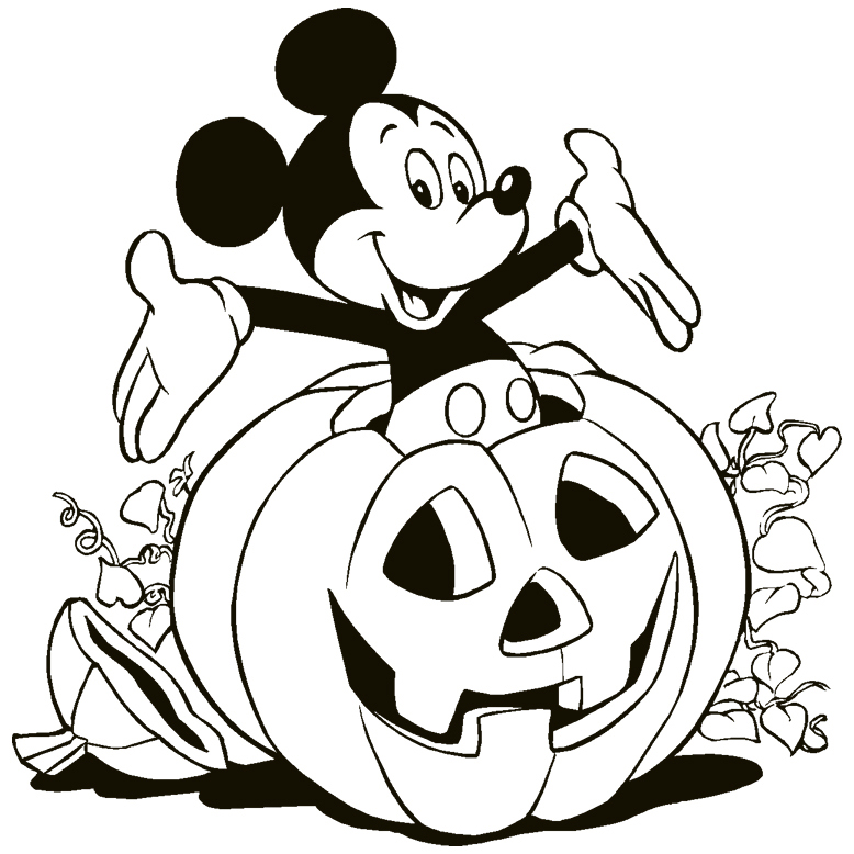 Happy Disney Halloween Coloring Page