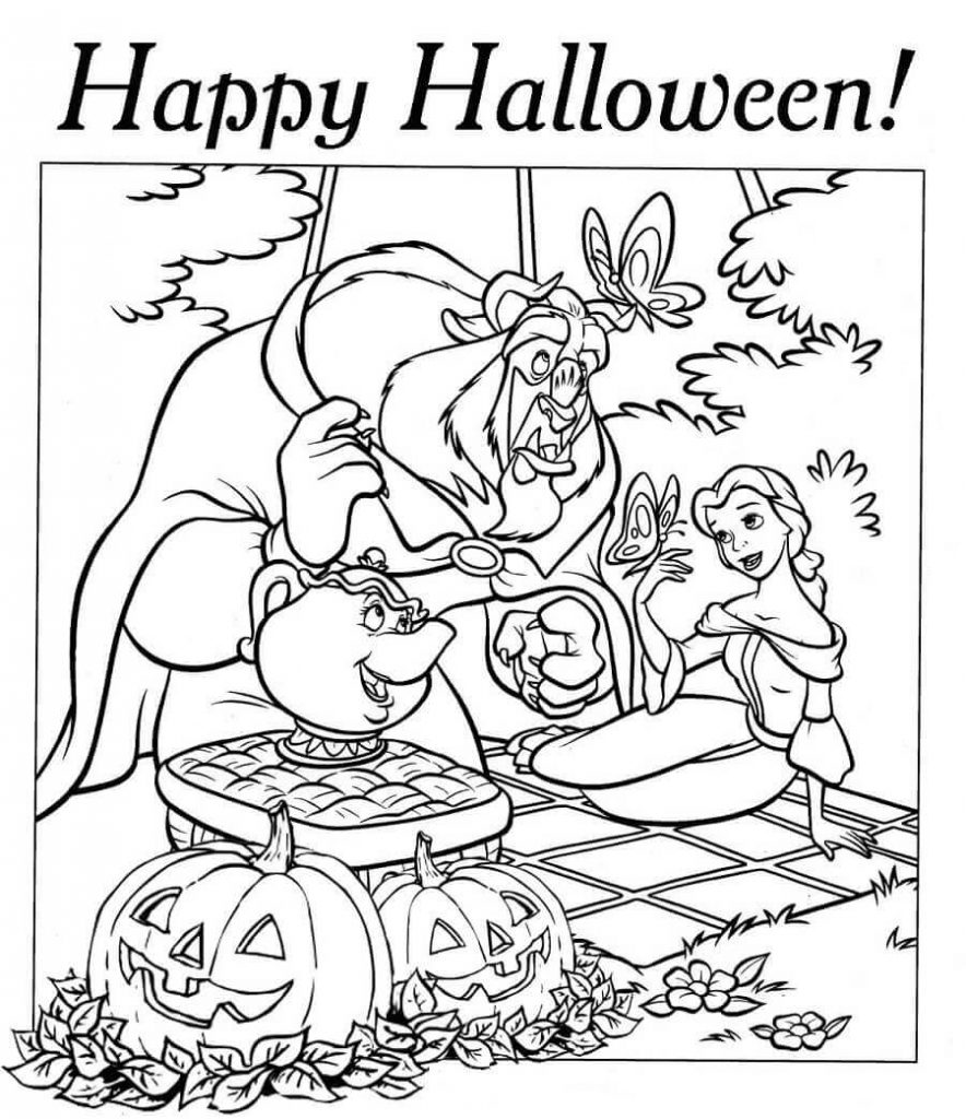 Happy Halloween Disney Coloring Pages