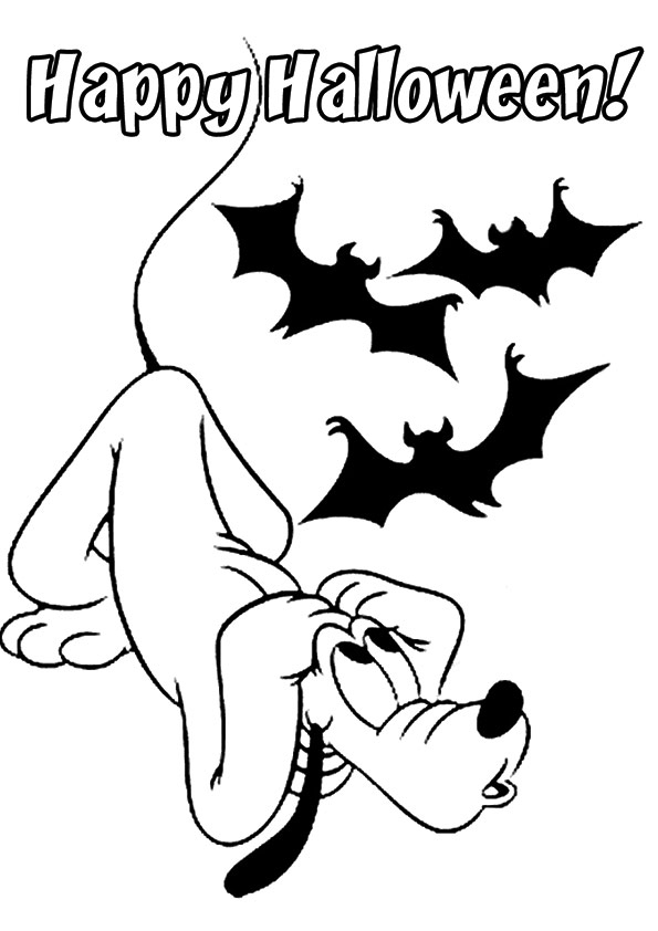 Happy Halloween Pluto Coloring Page