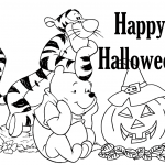 Happy Halloween Tigger And Pooh Coloring Page