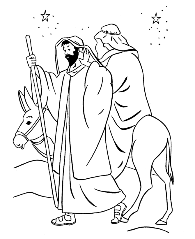 Joseph And Mary Bible Coloring Page