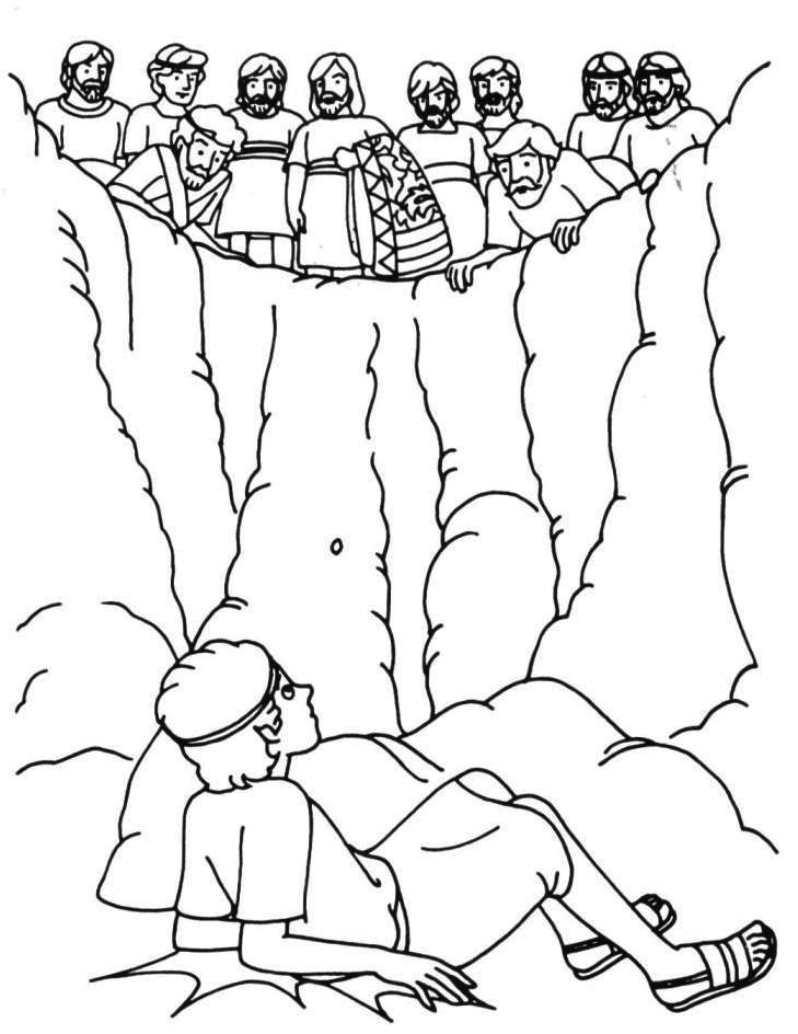 Joseph In The Pit Coloring Page