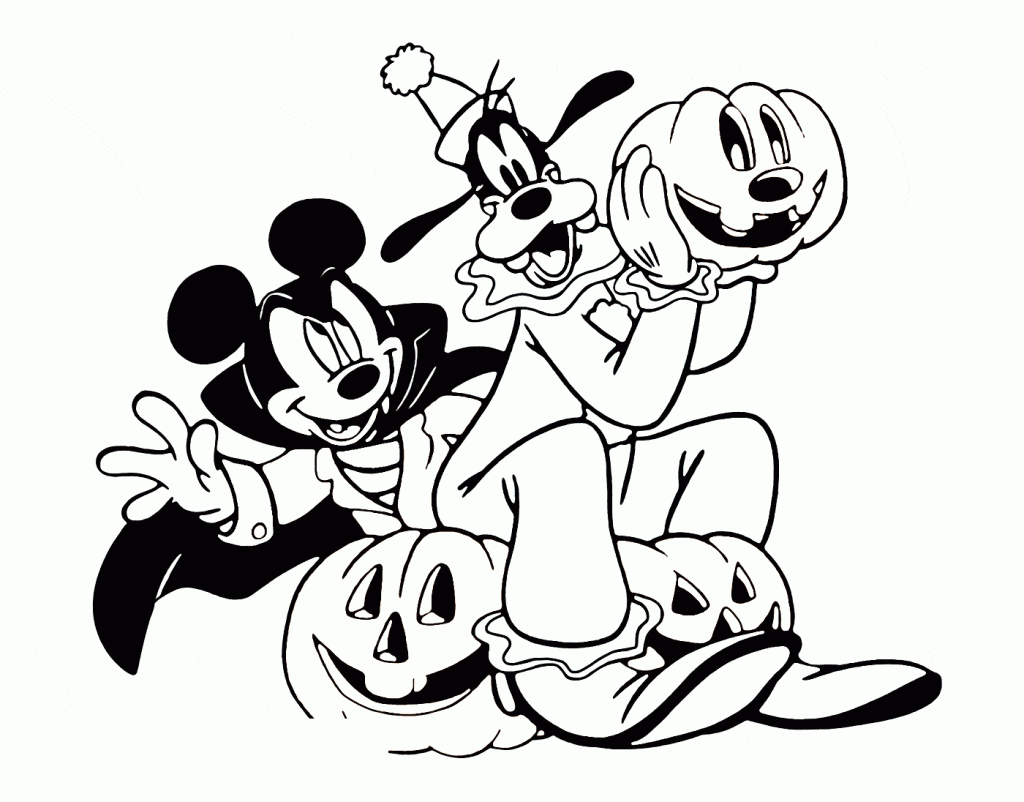 Mickey Halloween Coloring Page