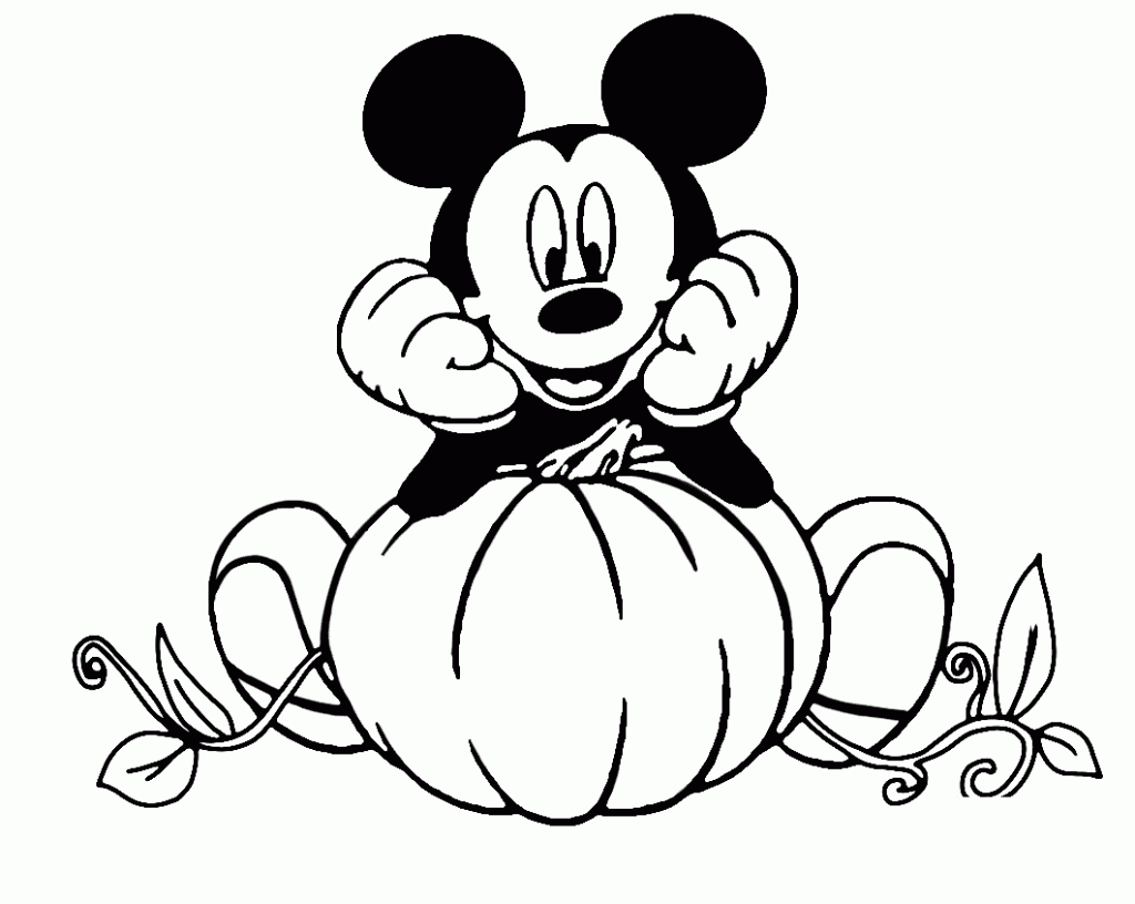 Mickey Mouse Halloween Coloring Page