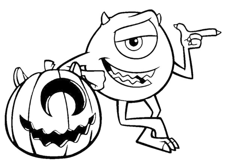 Monsters Inc Halloween Coloring Page