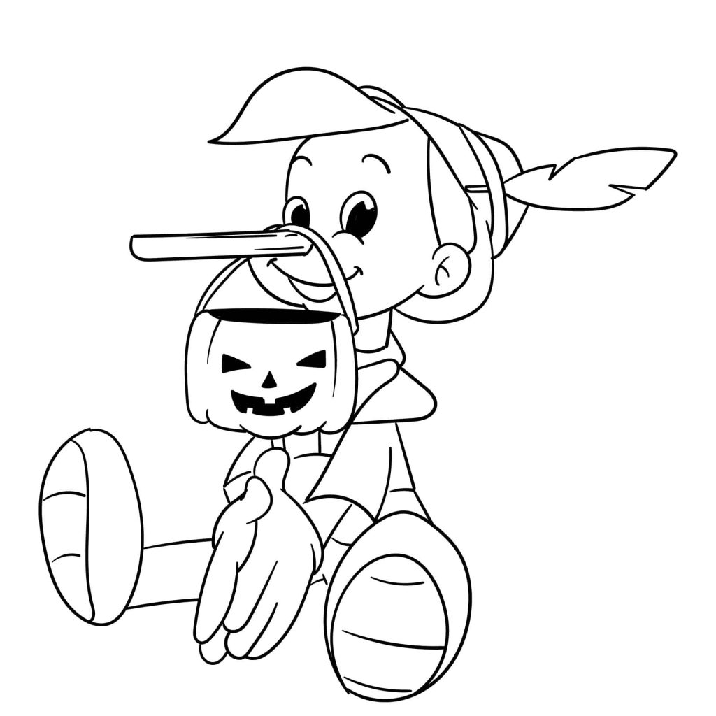 Pinocchio Halloween Coloring Page