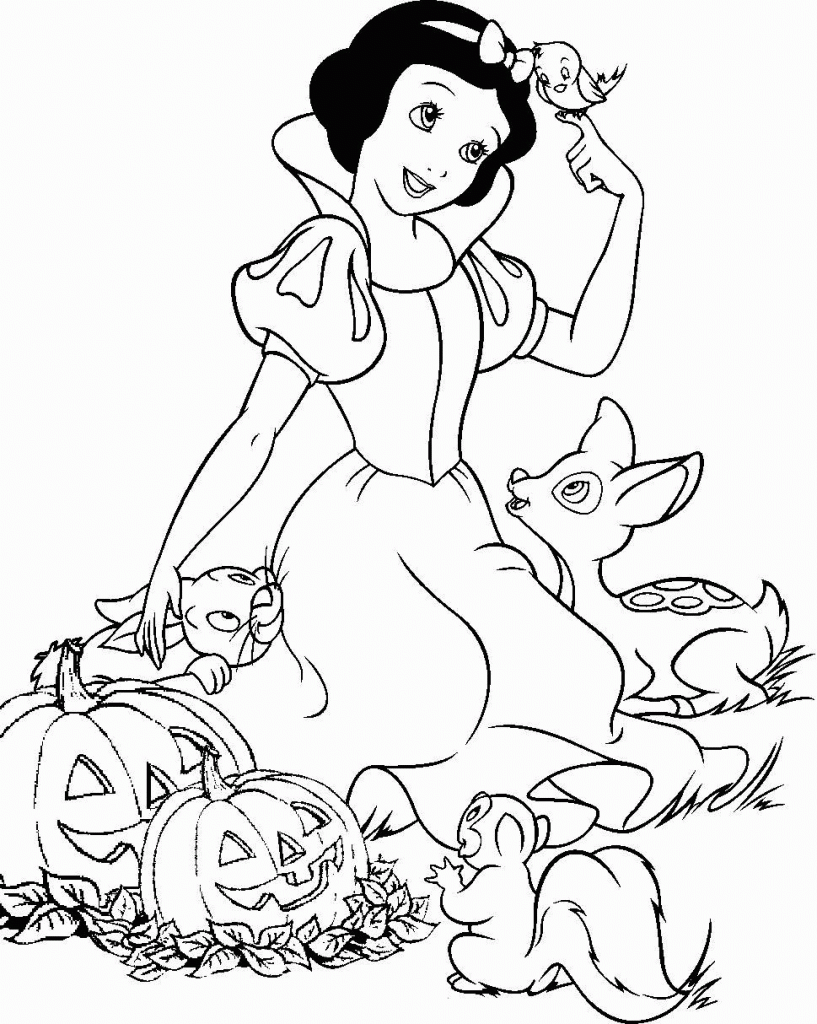 Snow White Halloween Coloring Page