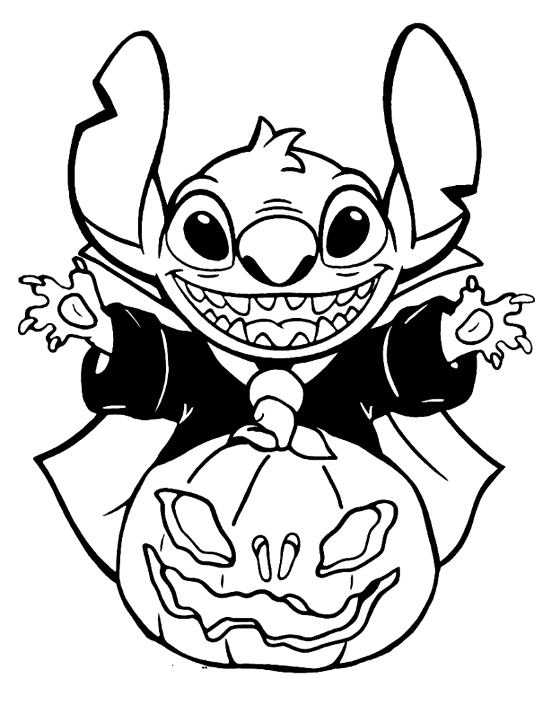 Stitch Halloween Costume Coloring Page