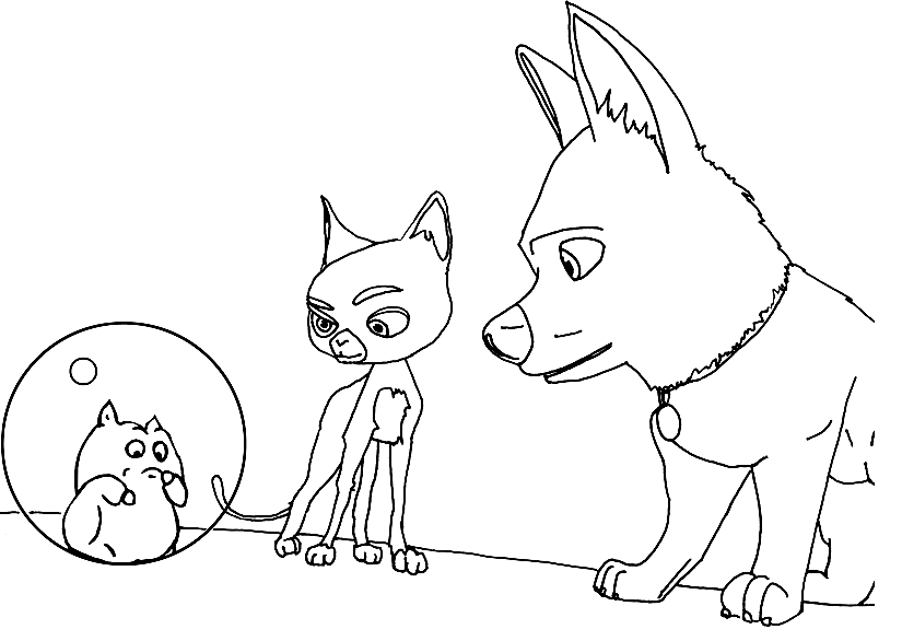 Bolt Characters Coloring Page