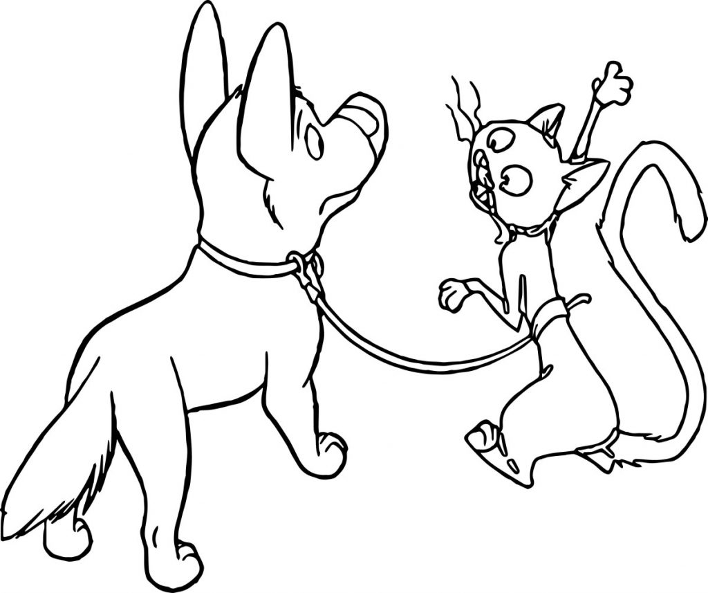 Bolt and Mittens Coloring Page