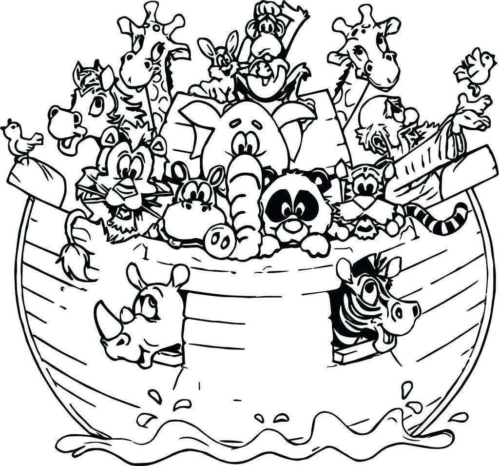 Cute Noahs Ark Coloring Page