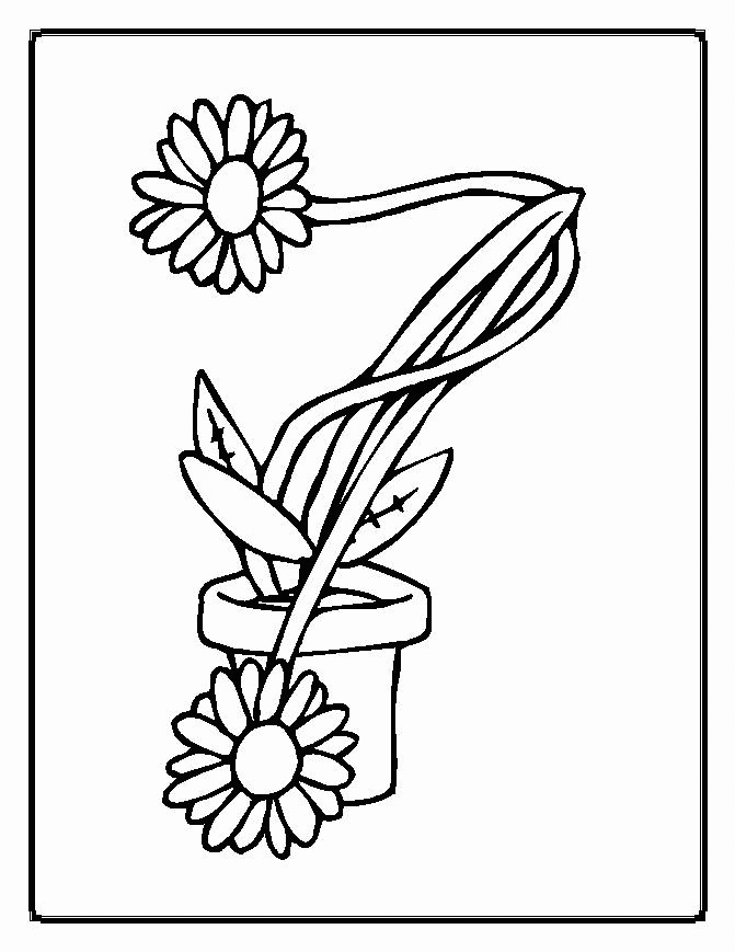 Daisy Flower Pot Coloring Page