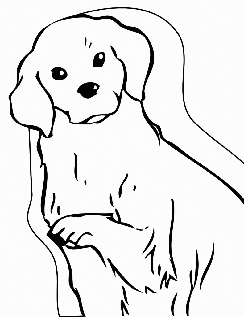 Easy Golden Retriever Coloring Pages
