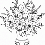 Elegant Flower Pot Coloring Page