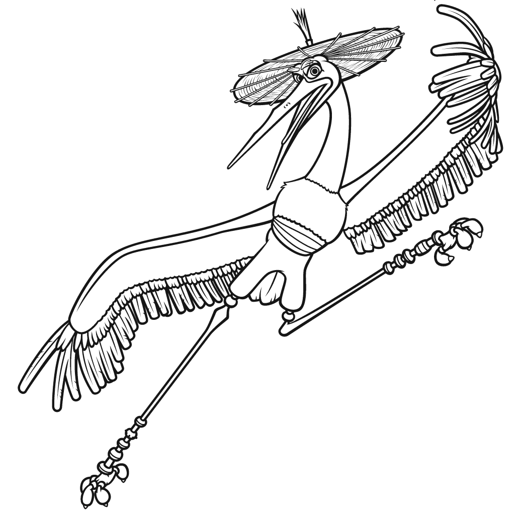 Funny Crane Coloring Pages