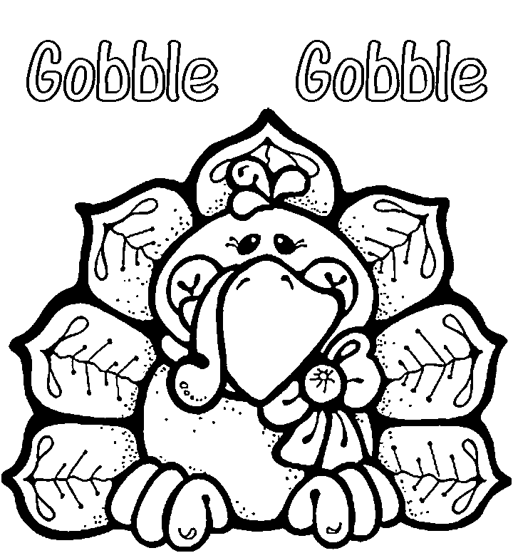 Gobble Gobble Thanksgiving Coloring Page For Preschool