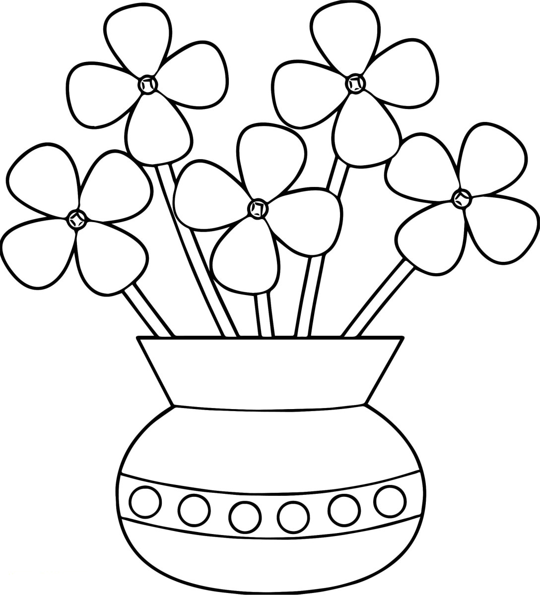 Flower Pot Coloring Pages Printable