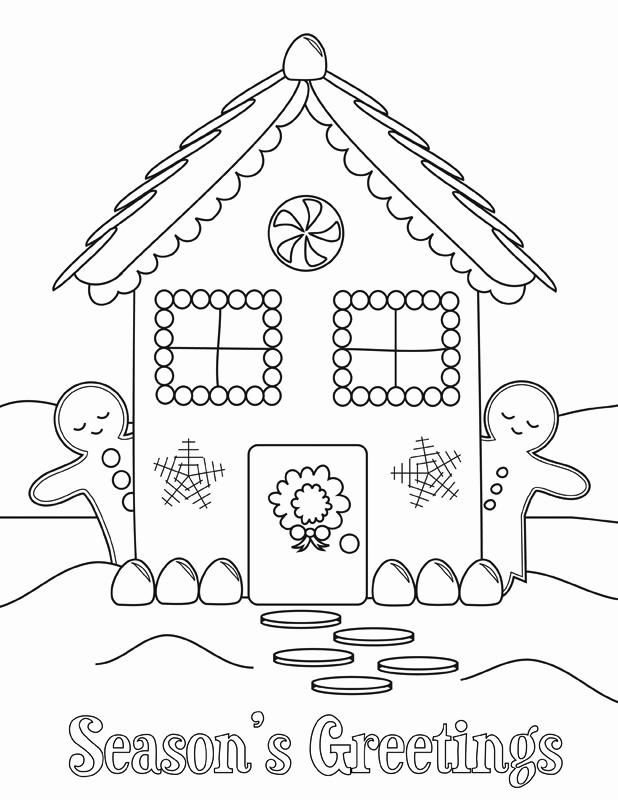 Holiday Greetings Coloring Pages