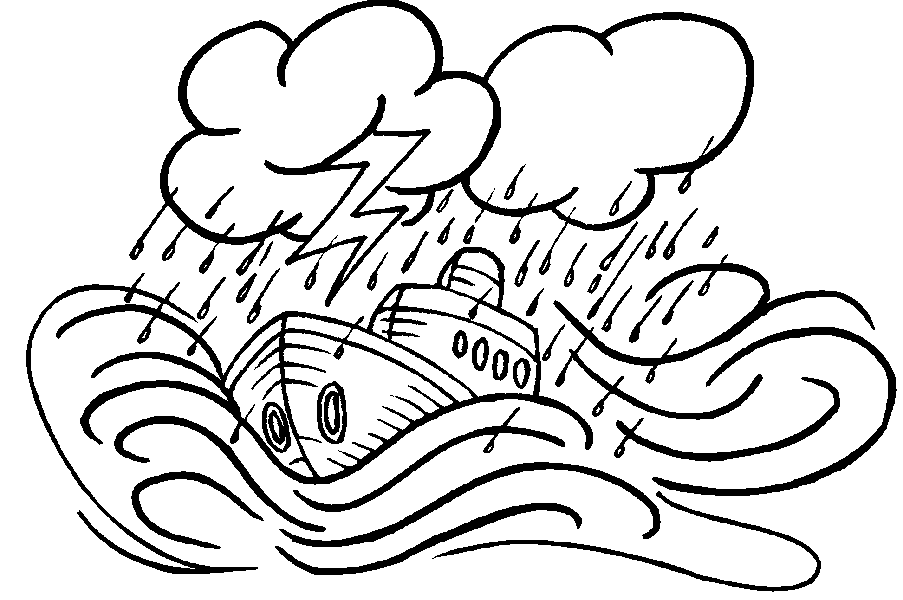 Noahs Ark In The Storm Coloring Page