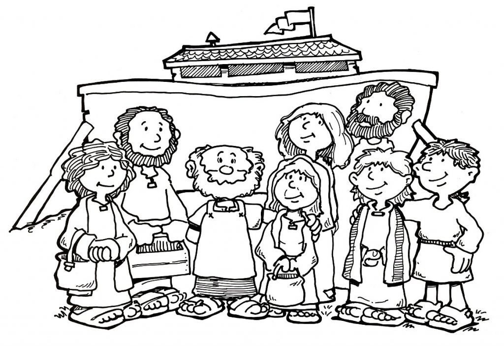 Noahs Family Coloring Page