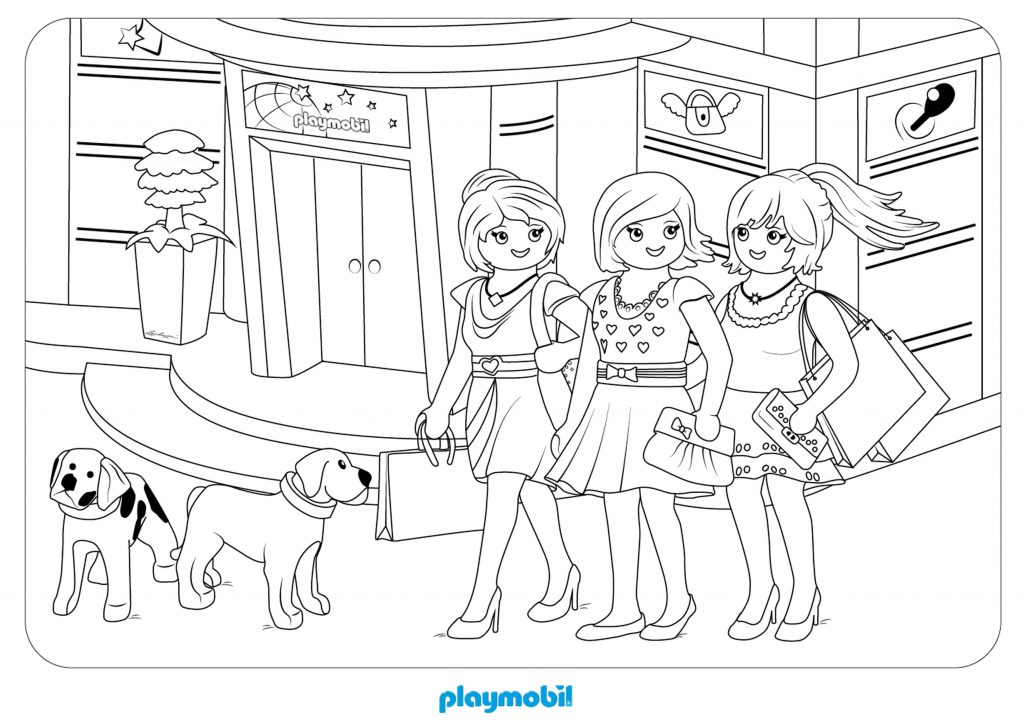 Playmobil Shopping Coloring Pages