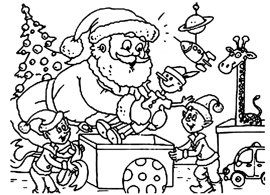 Santa Getting Ready For The Holidays Coloring Page