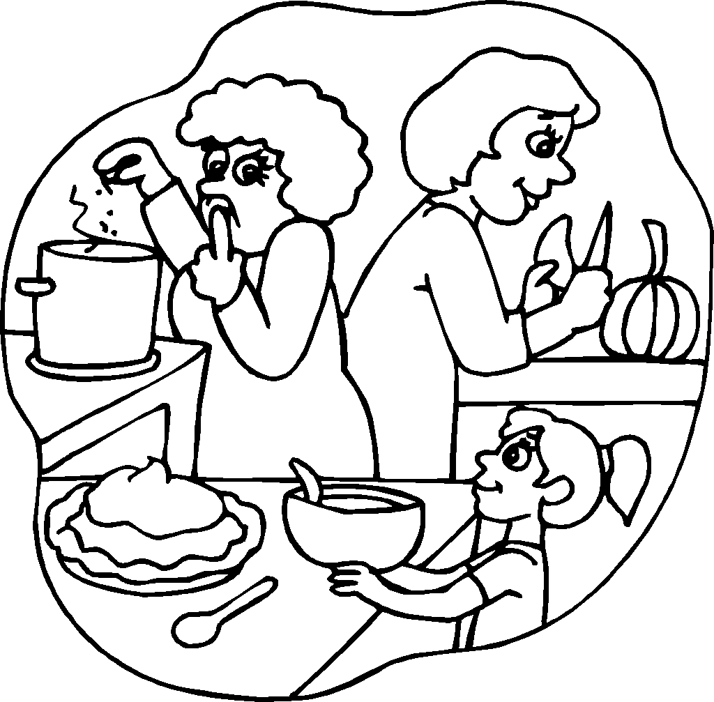 Thanksgiving Cooking Coloring Pages For Preschool