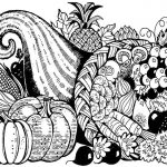 Thanksgiving Cornucopia Coloring Page For Adults