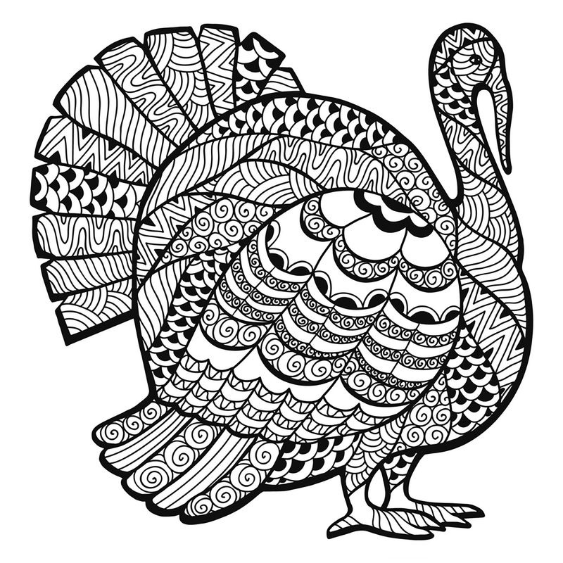 Thanksgiving Turkey Coloring Pages For Adults