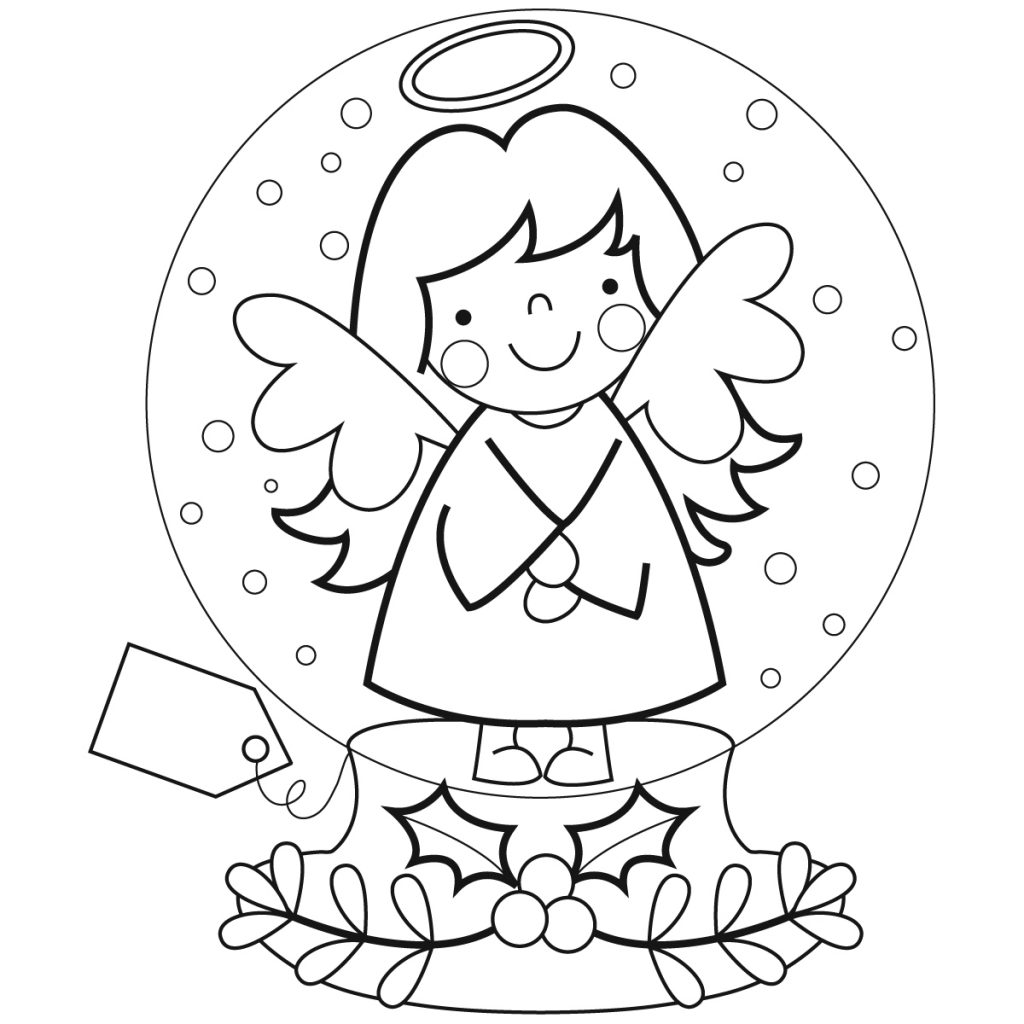 Angel Snowglobe Coloring Page