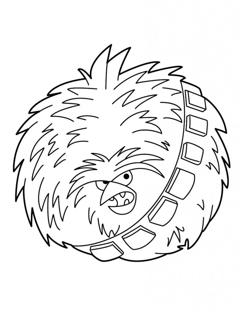 Angry Birds Star Wars Chewbacca 02 Coloring Page