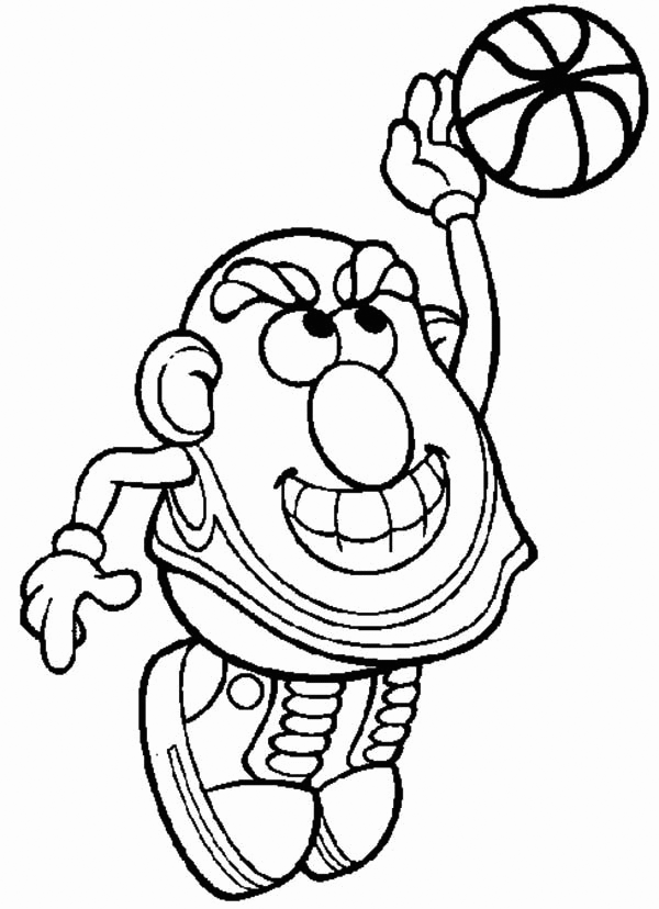 Basketball Mr Potato Head Coloring Pages