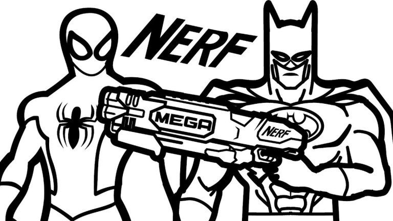 Batman Nerf Gun Coloring Pages